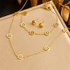 Gold Tree of Life Jewelry Set Necklace Bracelet Earrings