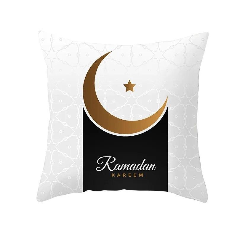 

45x45 см Рамадан Прикраса 2024 Головна Мубарак Наволочка Бавовна Ісламський Мусульманський Щасливий Ід Мечеть Товари для вечірок 40x40cm