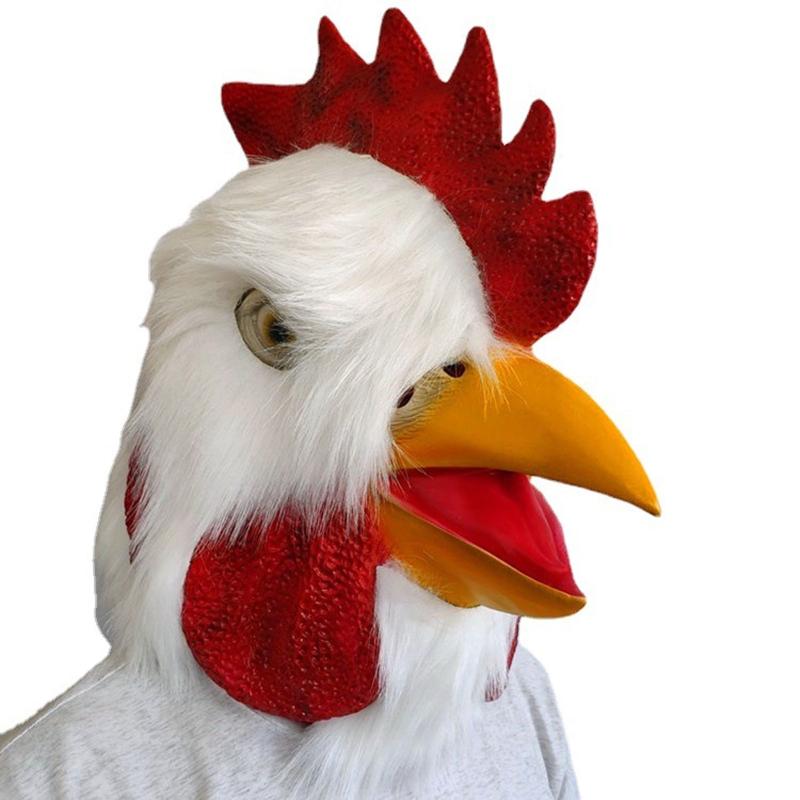 Funny Head Mask Carnival Rooster Animal Latex Mask Festival Stage Performance Props Elastic and Stretchy Material