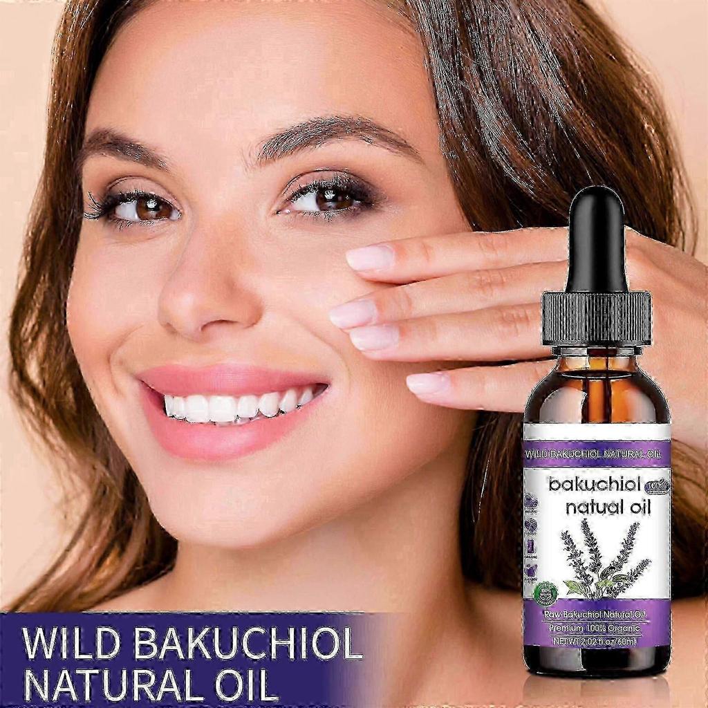 Olio Essenziale Bakuchiol Puro e Naturale 3X per la Pelle, Riduzione delle Rughe, Rassodamento e Levigatura della Pelle, Olio Bakuchiol Anti-Età per Pelli Sensibili meno