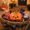 Tension Relieving Squeeze Toy Halloween Glitter Pumpkin Stress Ball, Head for Focus Improvement Sensory Tools Relief, Creepy Fidget Party Favors TPR