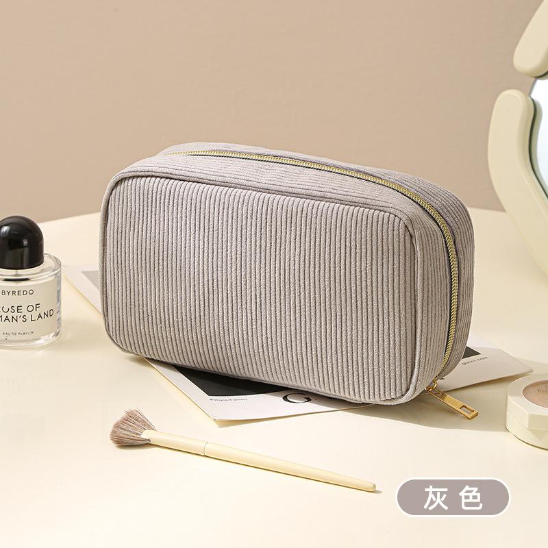 New Minimalist Corduroy Makeup Bag Hand in Hand, Large Capacity Travel Cosmetics Storage Bag, Makeup Bag for Women makeup bags