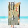 Abstract Art Graffiti Animal Print Oversized  Microfibre Beach Towel,Extra Large Towel Light Travel Towel for Adults Beach Gifts