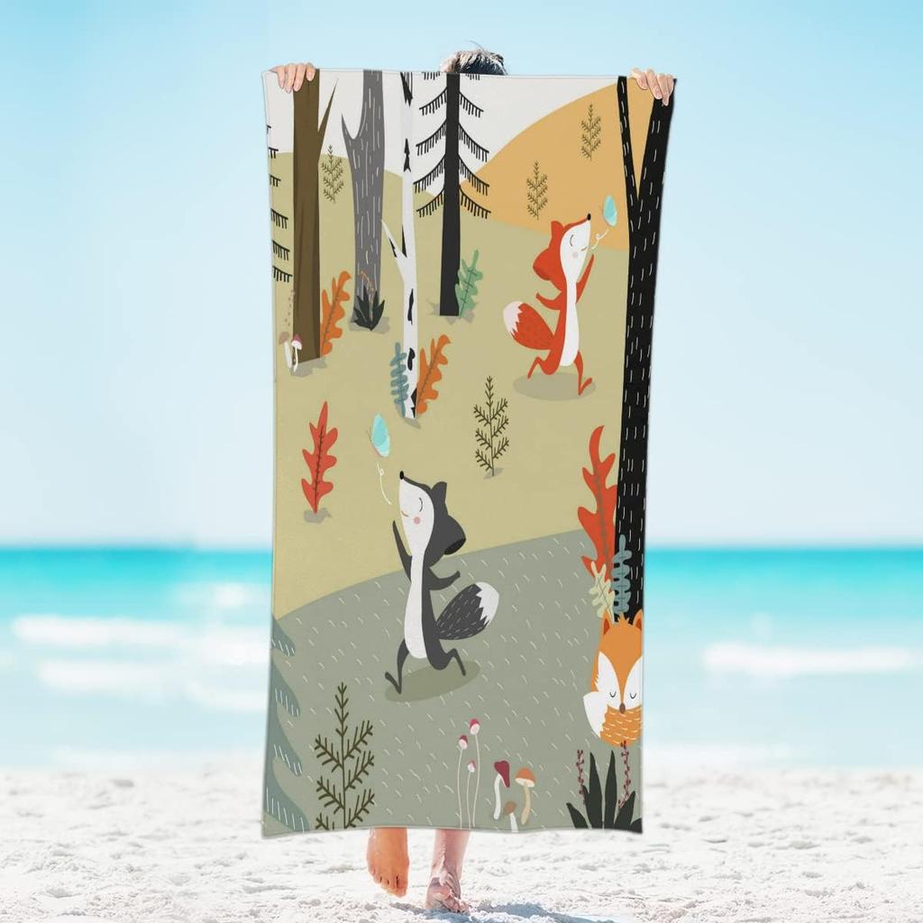 Abstract Art Graffiti Animal Print Oversized  Microfibre Beach Towel,Extra Large Towel Light Travel Towel for Adults Beach Gifts