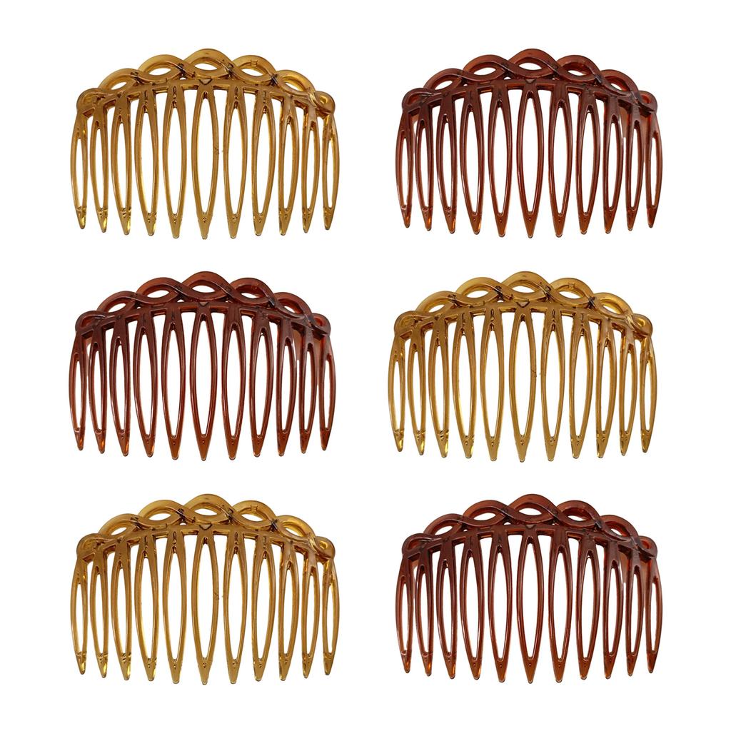 Pack mit 6 Stück Französische Seitenkämme aus Kunststoff/Harz für Damen Haarstyling-Accessoires Seitenscheitelkamm Kopfschmuck
