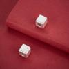 S999 Sterling Silver Frosted Square Spacer Beads for DIY Crystal Bracelets