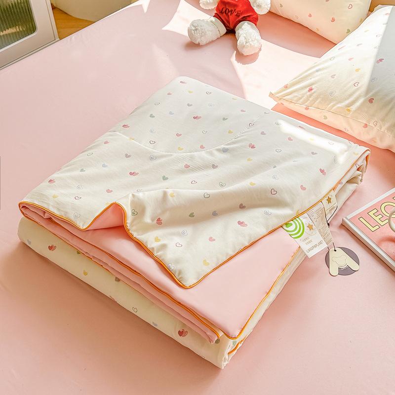 Class A Washed Cotton Soybean Fiber Gauze Quilt - Double Layer Summer Cool, Machine Washable