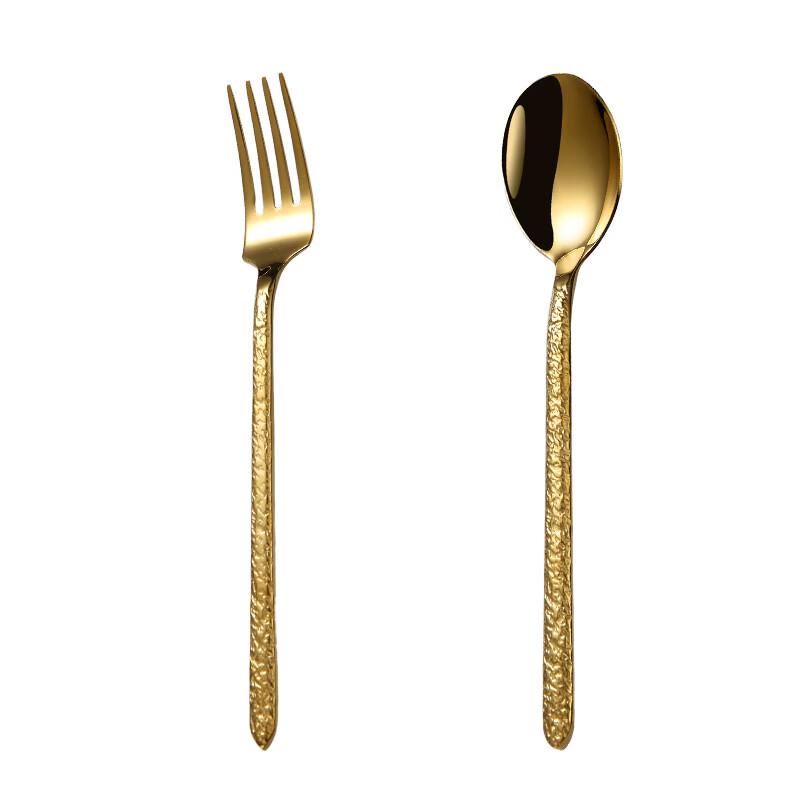 Abay 304 Edelstahl Gehämmert Gold Kaffeelöffel Set