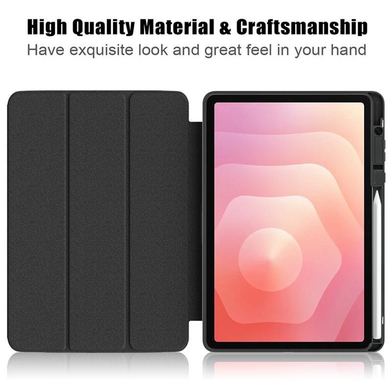 For Samsung Tab S11 Case Trifold Paint Acrylic Hard Back Smart Cover For Funda Galaxy Tab S11 11 inch Case with Pen Holder