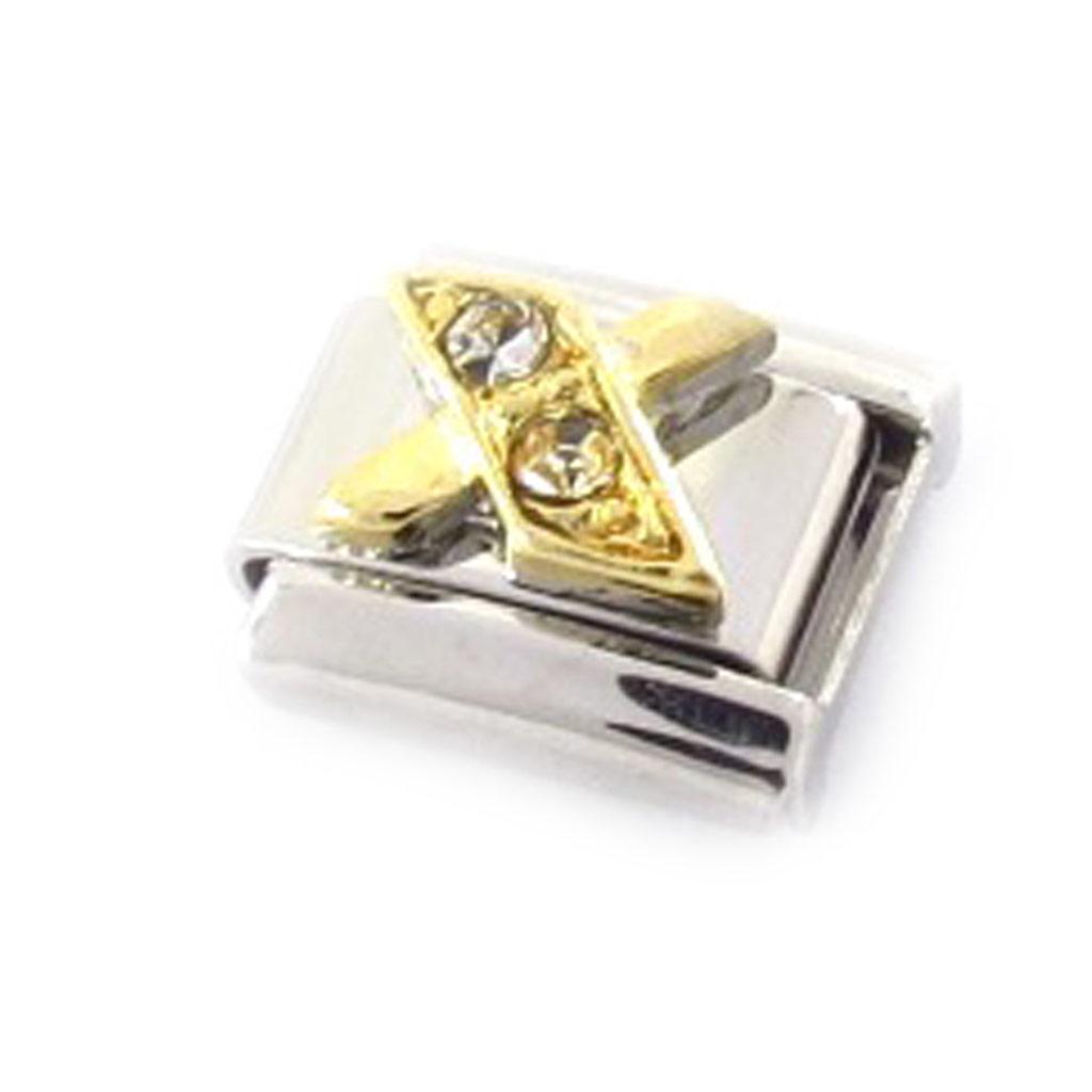 Les Trésors De Lily [C6078] - White Gold 'Letter X' Mesh