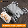 Technical MOC EV3 Mecanum Wheels 4WD electric building block RC Vehicle Universal Omnidirectional Tires Educational Toys Gifts