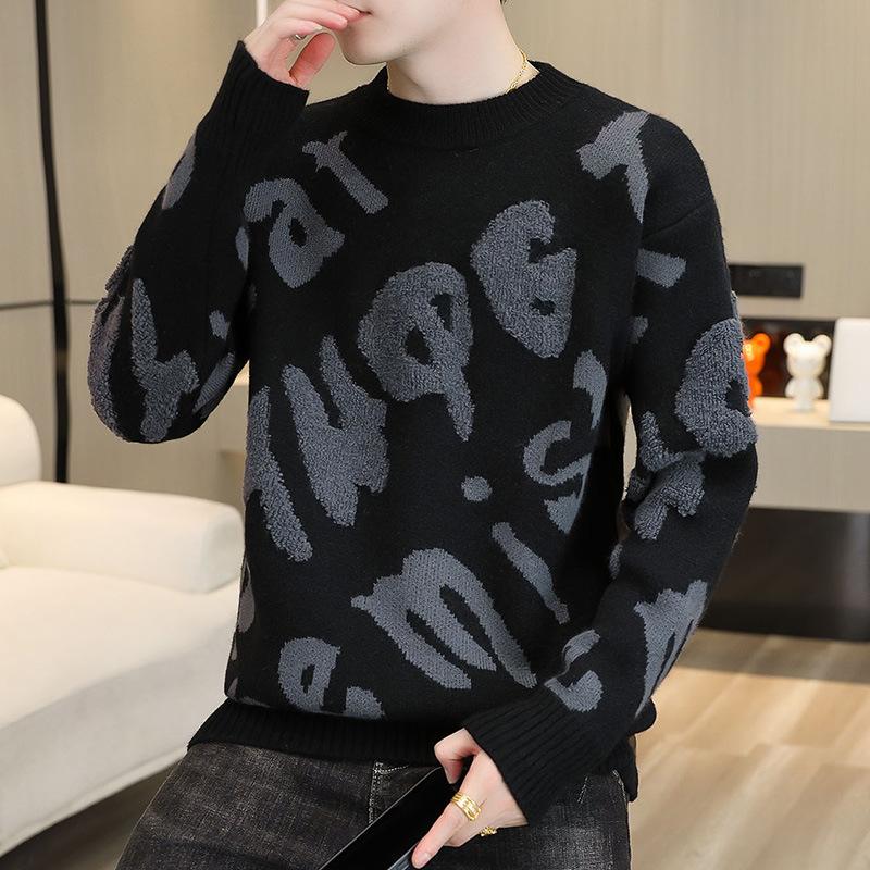 

Hot sale, new casual crew neck sweater, long-sleeved knitted top, large size sweater M