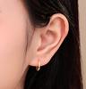 S925 Sterling Silver Mini Huggie Hoop Earrings CZ Inlay  Gold Silver Plated Small Stackable Cartilage Earrings for Women