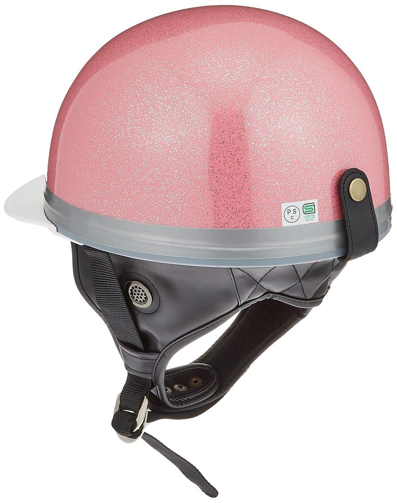 NBS Bike Parts Center Half Helmet, Cork, Three Buttons, Pink Glitter, One Size Fits Most (Head Circumference 57cm-60cm) 701004