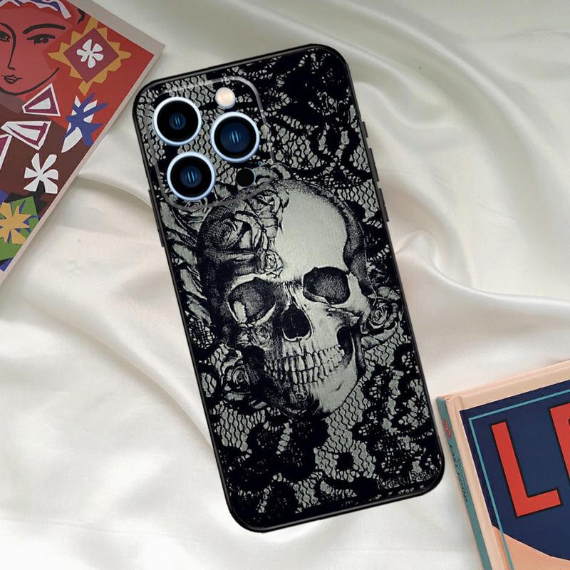 Gothic Skull Phone Case For iPhone 16 14 13 12 11 15 17 Pro Max 15 16 Plus 13 Mini 16e 17 Air Funda Cover