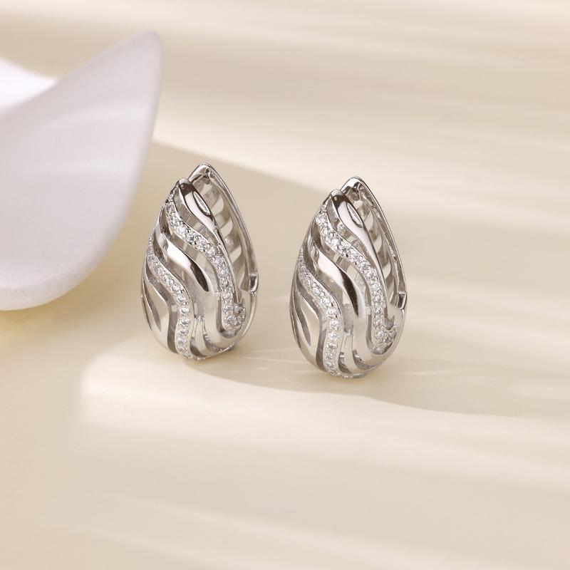 Retro earrings court style double-layer water drop shape niche high-end stud earrings women's earrings jewelry
