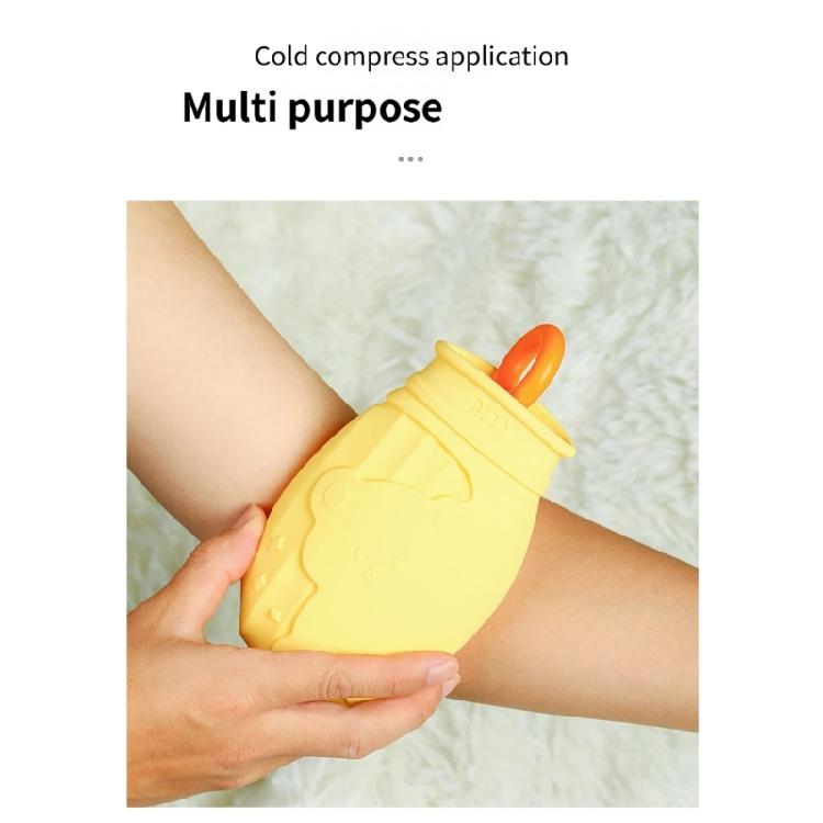 Warm Silicone Hot Water Bottle with Cartoon Animal Design Leak Proof Spout Easy Maintenances Hot Water Bag For Winter
