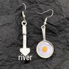 Retro Silver Fried Egg Spatula Earrings - Trendy European and American Style