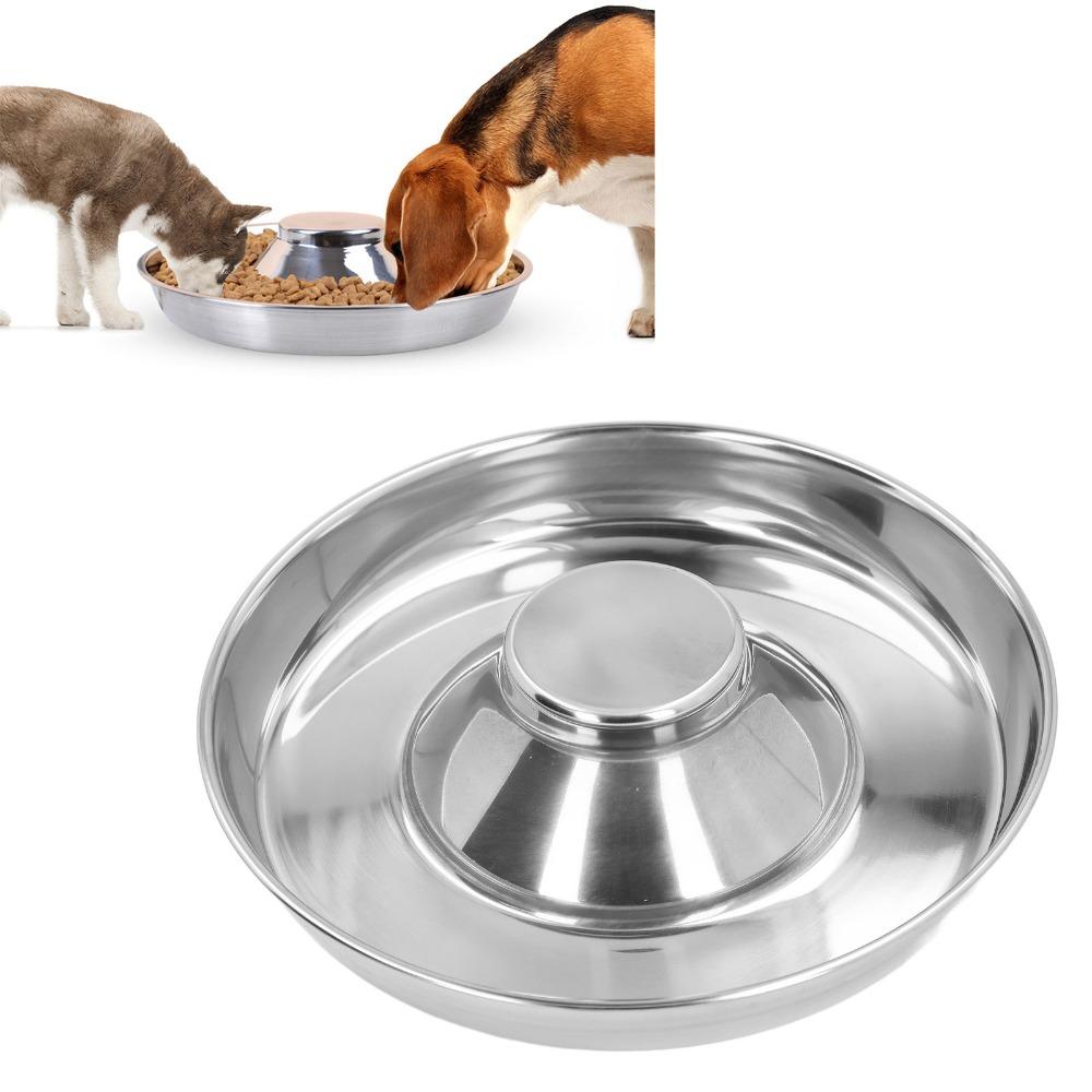 26cm Metal Feeding Bowl Labyrinth Groove Anti Choke Dog Bowl Cat Food Water Bowl  Daily Meal Time