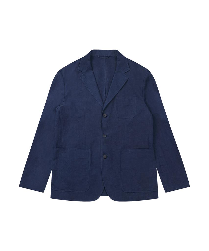 Solew Linen 3-Button Jacket_Navy
