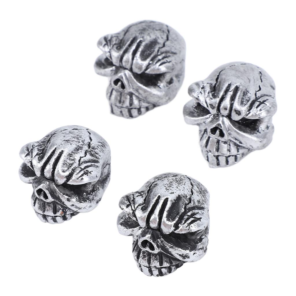 4PCS Tires Valve Stem Cap Universal Fit Skull Style Cool Look Valve Stem Cover for Car Truck Bike