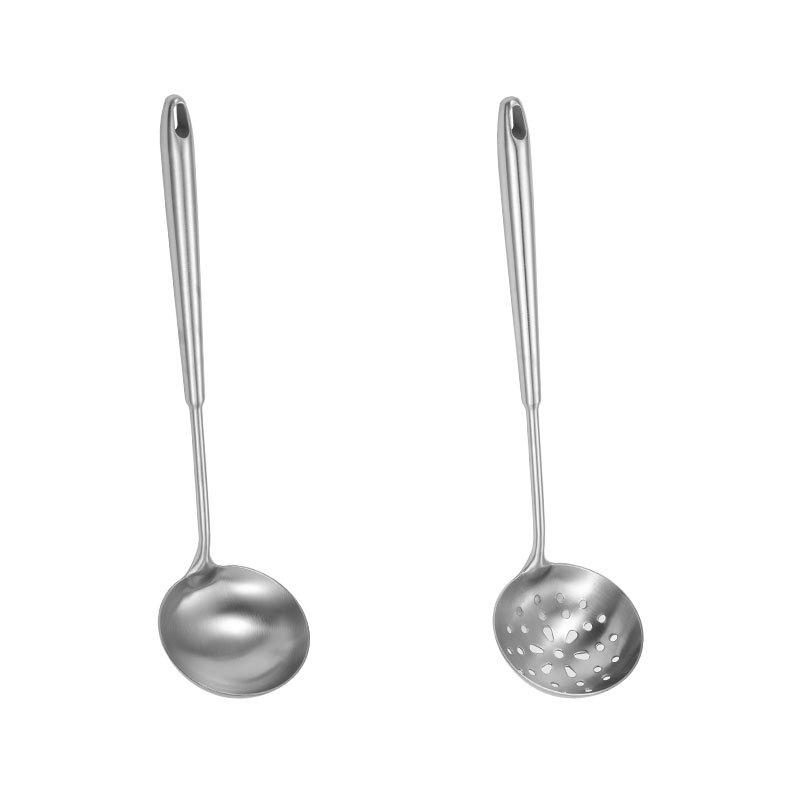 304 stainless steel hollow handle elegant soup shell colander sanded large spoon hot pot spoon kitchen gadget gift