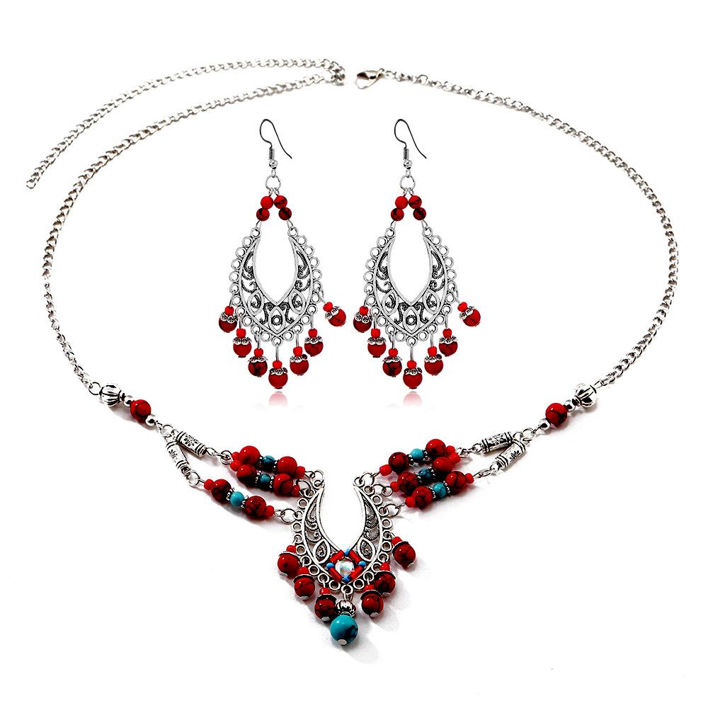 Hair Accessories Exotic Retro Tassel Forehead Accessories Super Fairy Hair Chain Necklace Dual-Purpose Bohemian Set Jewelry