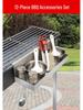 12-Piece Charcoal Grill Accessory Set with Stand & Frying Pan