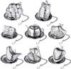 1Pc,Stainless steel chain tea leakage owl small teapot house bird duck shell type tea filter creative tea maker