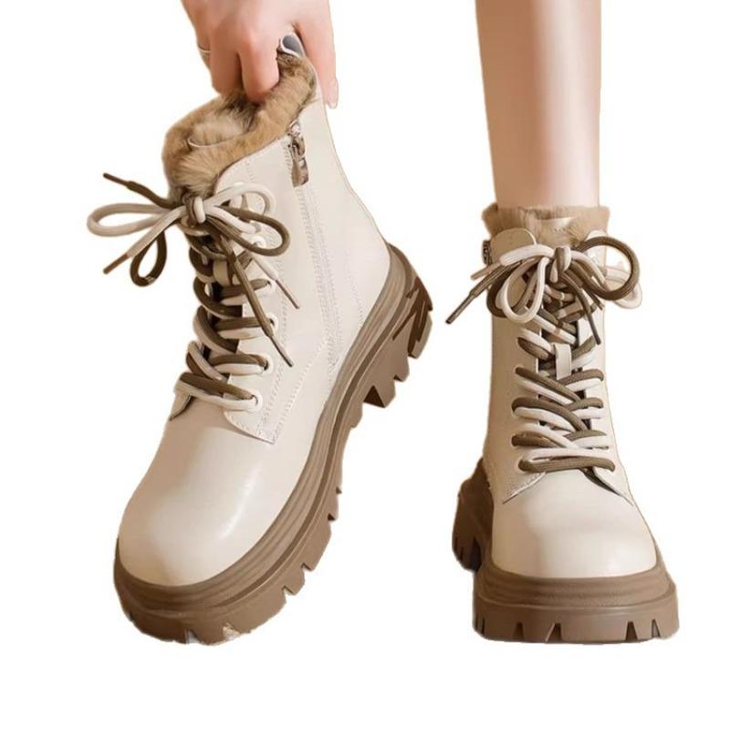 New snow boots women's autumn and winter velvet thickened Martin boots platform short boots non-slip cotton shoes