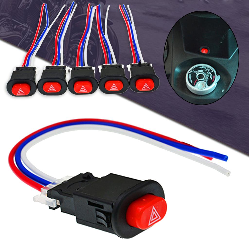 Motorcycle Double Flash Switch Hazard Light Switch Button Flash Warning Scooter Electric Vehicle Modified Emergency Signal Lamp