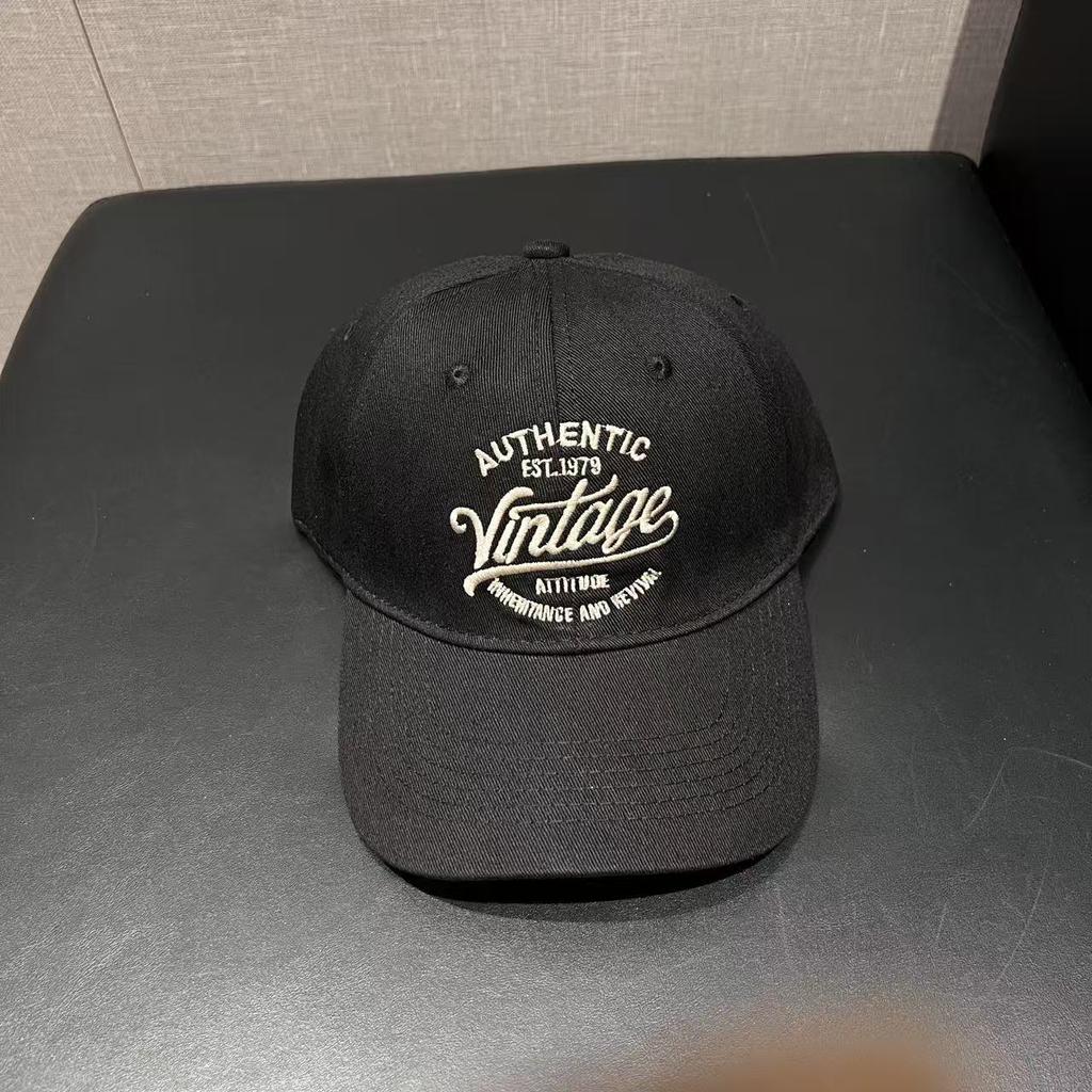 Vintage Embroidered Cap Three-dimensional Letter Embroidered Baseball Cap Personalized Letter Men's and Women's Hats Sun Hat