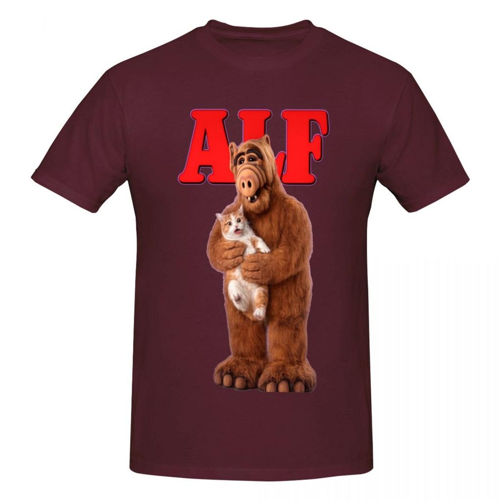 Unisex Funny Alf Eat Cat 2026 T Shirt Streetwear Cotton Crewneck Shirts