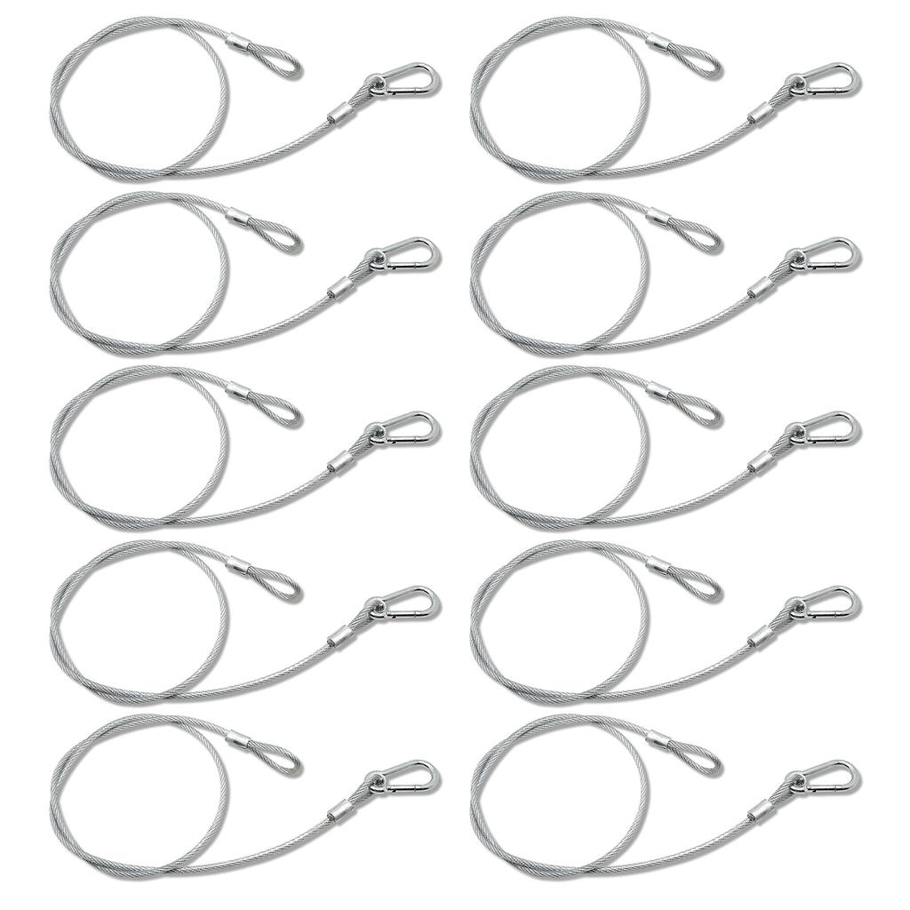 High Strength Safety Cable Pack of 5/10 for Stage Lighting and Industrial Use 3x700mm Stainless Steel Rope
