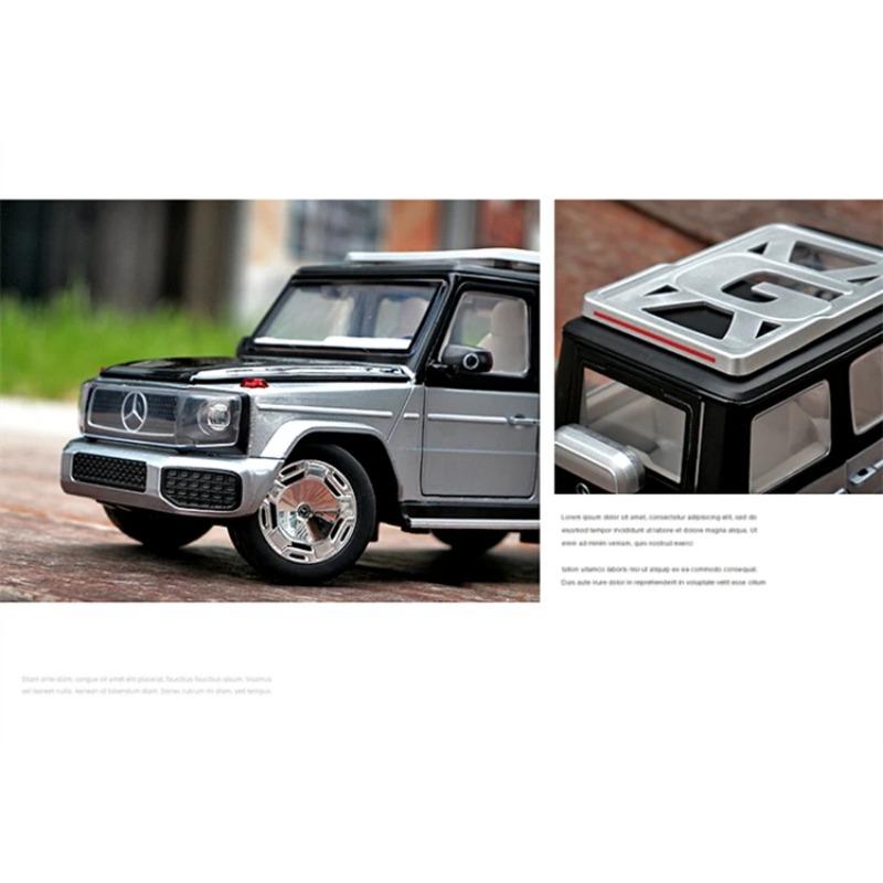 1/24 BENZ EQG New Energy Car Model Diecast Alloy Metal Toy Off-road Vehicles Car Model Simulation Sound and Light Childrens Gifts
