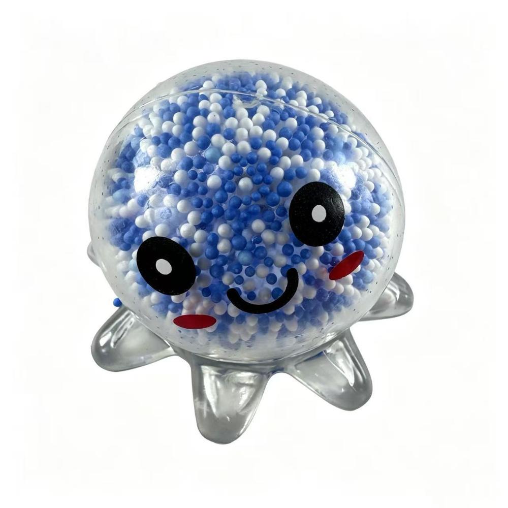 Gloeiende Lichtinktvis Stressbal Fidget Speelgoed Stressverlichting Decompressie Speelgoed Langzame Terugslag Squishy Speelgoed voor Kinderen Volwassenen blauw