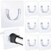 4 Pcs Transparent Adhesive Curtain Rod Brackets No Drilling Strong Load Bearing For Bathroom Bedroom Home Use