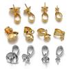 20pcs Stainless Steel Pearl Pendants Eye Pins Bail Top Drilled Beads End Caps Pendants Charms Connectors for Jewelry Making DIY