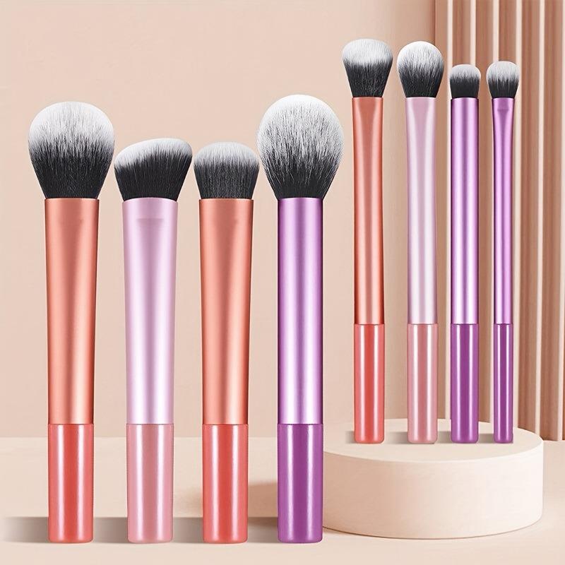 8-piece Portable Makeup Brush Set Lightweight Durable 8PCS разноцветный