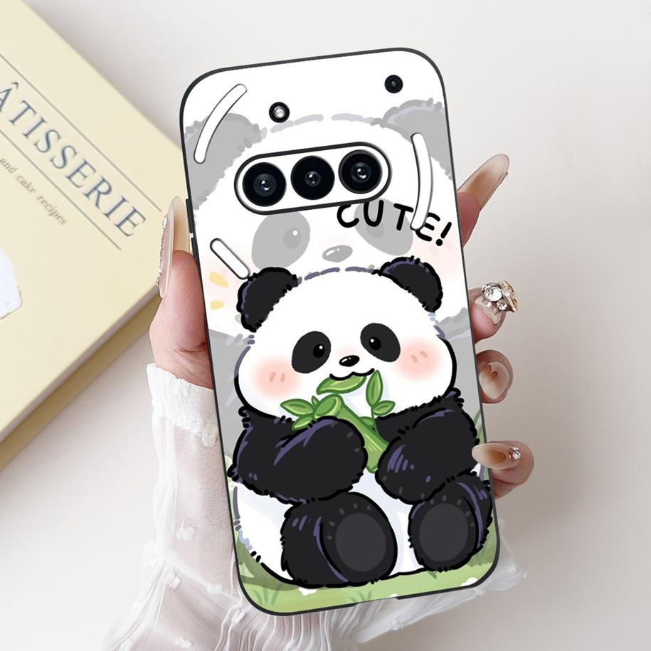Para Funda Nothing Phone 3A A059 Lindo Dibujo Animado Panda Astronauta Silicona Suave Negro Mate Cubierta Para Nothing Phone3a Pro A059P Fundas