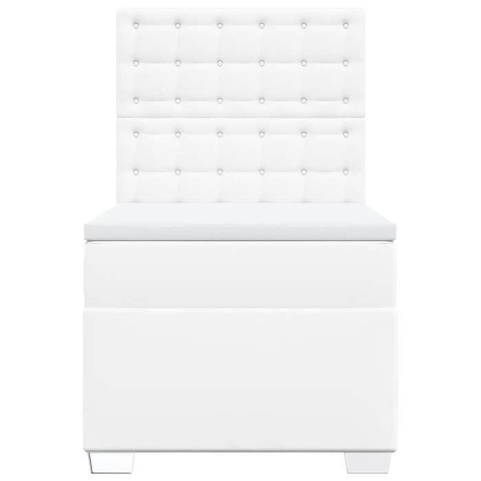 Maison Exclusive - Sommier à lattes de lit avec matelas Blanc 80x200 cm Similicuir