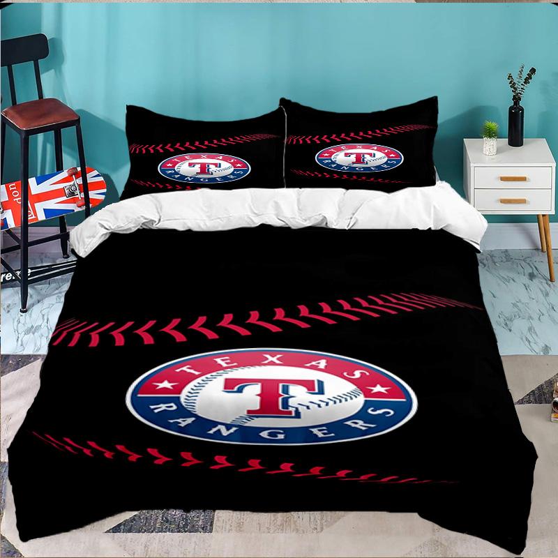 Texas Baseball 3pcs Bedding Set,Including 1pc Duvet Cover And 2pcs Pillowcases Perfect Gift for Christmas,Ideal for Bedroom, Dormitory