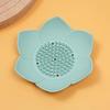 Lotus Design Silicone Soap Dish Self Draining Non-Slip Soap Holder Portable for Bathroom Kitchen Home Camping Use