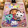 Flannel BlanketGabby’s Dollhouse Warm Soft Throw Blanket for Indoor Sofa Bed Living Room Use