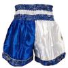 Brighttrust Muay Thai Kickboxing Trunks for Competition and Suitable for and Kids Size K-1 Training, Amateurs, Men, Women, (White & Blue, M)