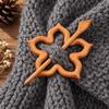 2pcs Handmade Wooden Flower Brooch Flower Shaped Scarf Buckle Brooch Wooden Brooch Pins  For Sweater