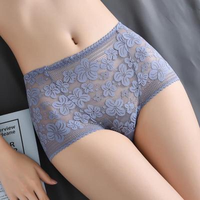 Seamless Lace High Waist Panties for Women Lingerie Sexy Flowers Embroidery Mesh Breathable Briefs Plus Size 3XL Underwear