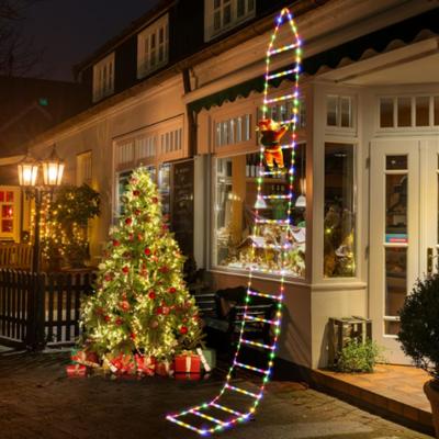 LED-Weihnachtsmann mit Leiterbeleuchtung, USB-Anschluss, 8 Blinkmodi, für Zuhause, Weihnachtsfeier, Weihnachtsbaum, Wand oder Fenster