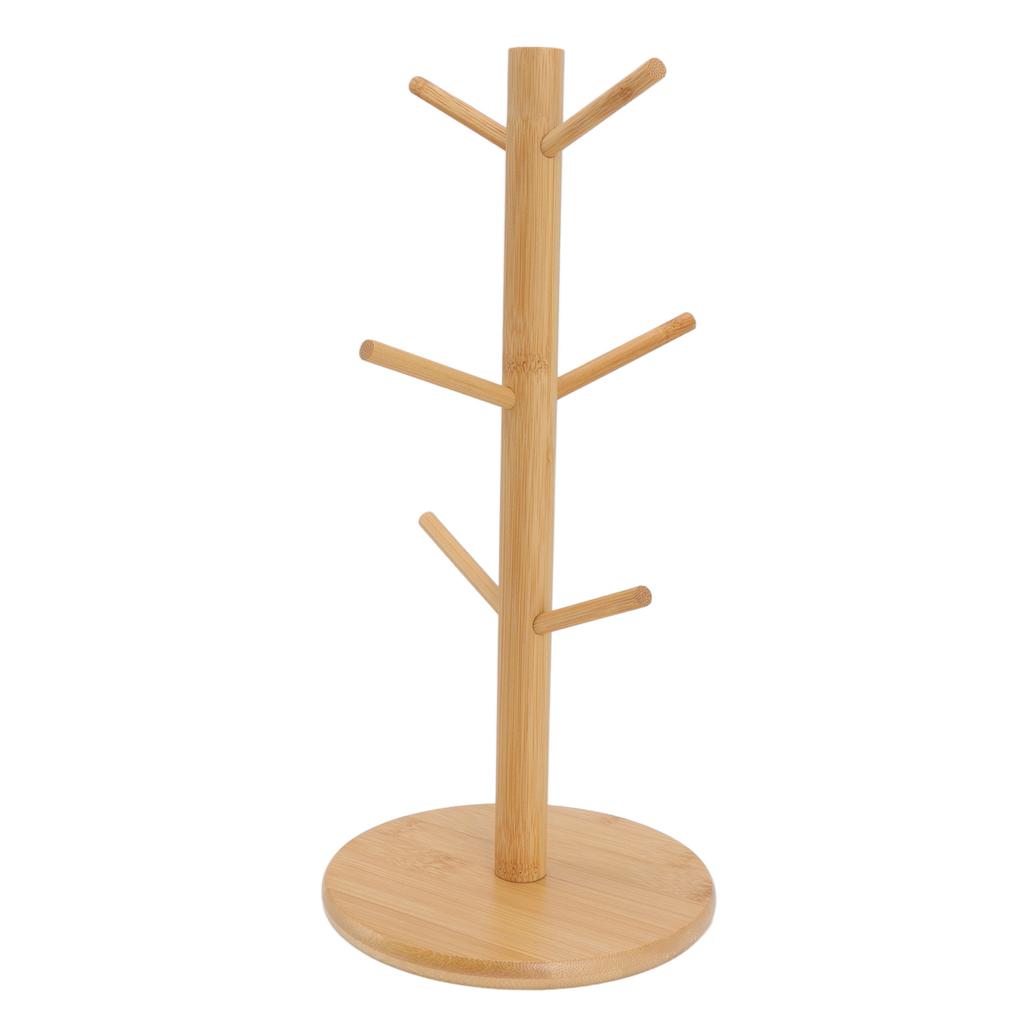 Coffee Cup Holder Space Saving Bamboo Coffee Mug Tree Rack Holder Organizer for Storage Display