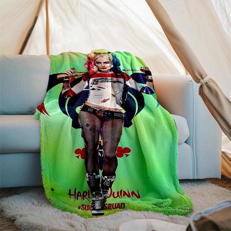 Harley Quinn Theme Printed Blanket - Perfect for Couch, Bed, Travel & Outdoor Use | Machine Washable, Cozy & Durable.